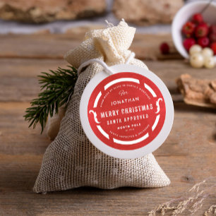 Santa's Workshop Merry Christmas North Pole Classic Round Sticker