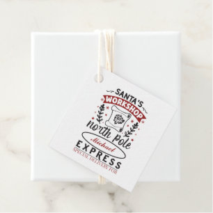 Santa's workshop North Pole add name  Favor Tags