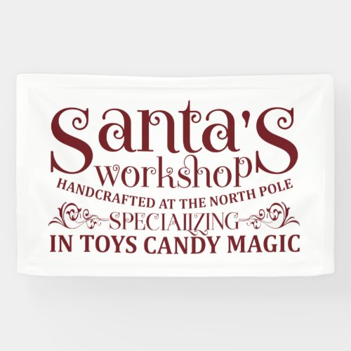Santas workshop North Pole Christmas Banner