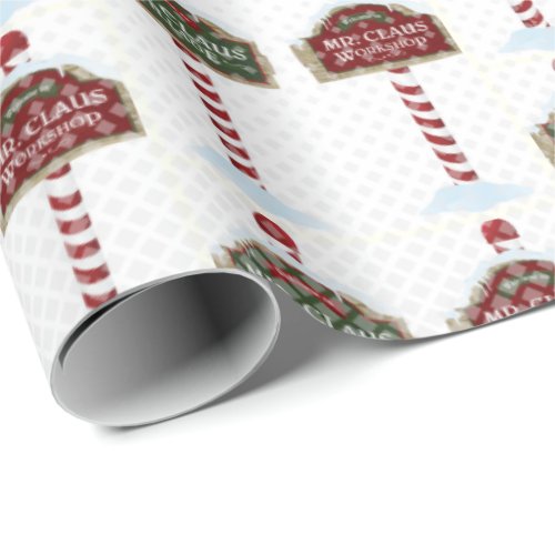 Santas Workshop North Pole Christmas  Wrapping Paper