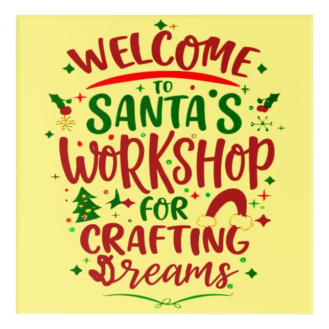 Santa's Workshop of Dreams For Magical Christmas  Acrylic Print (Front)