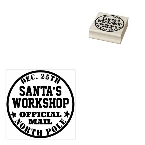 Santas Workshop Official Mail Delivery  Rubber Stamp