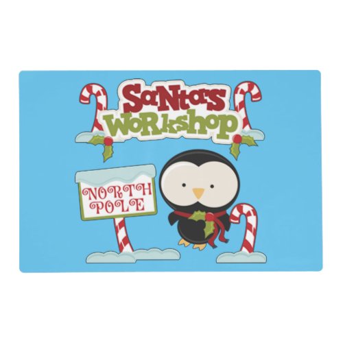 Santas Workshop Penguin Placemat