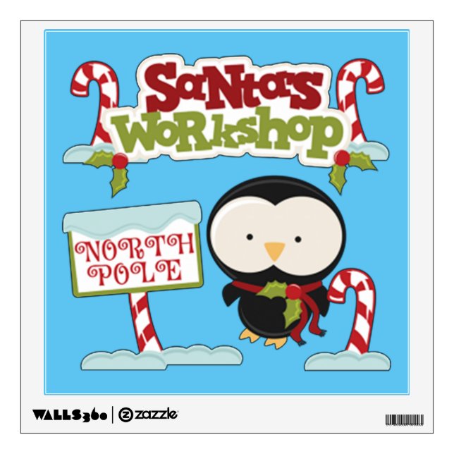 Santa's Workshop Penguin Wall Decal (Front)