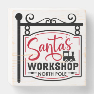 Santa's Workshop Sign Wooden Box Sign