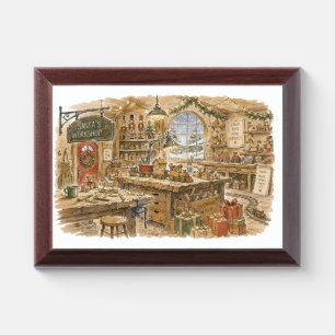 Santa's Workshop Toy Making for Classic Christmas  Award Plaque