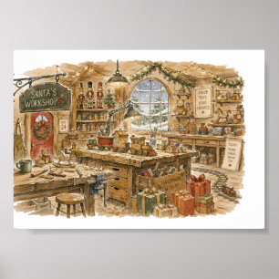 Santa's Workshop Toy Making for Classic Christmas  Poster