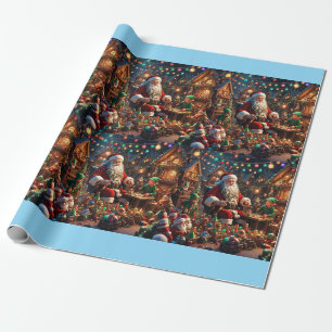  Santa's Workshop Wonderland Matte Wrapping Paper