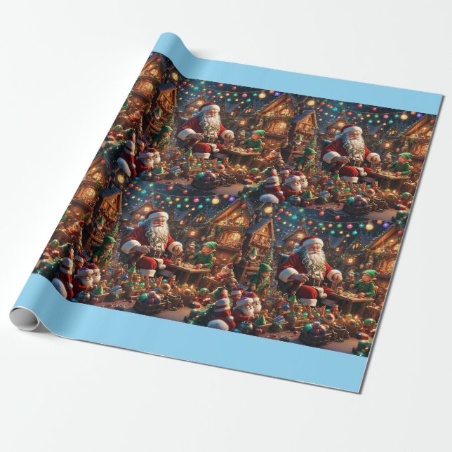  Santa's Workshop Wonderland Matte Wrapping Paper (Unrolled)