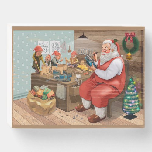 Santas Workshop Wooden Box Sign