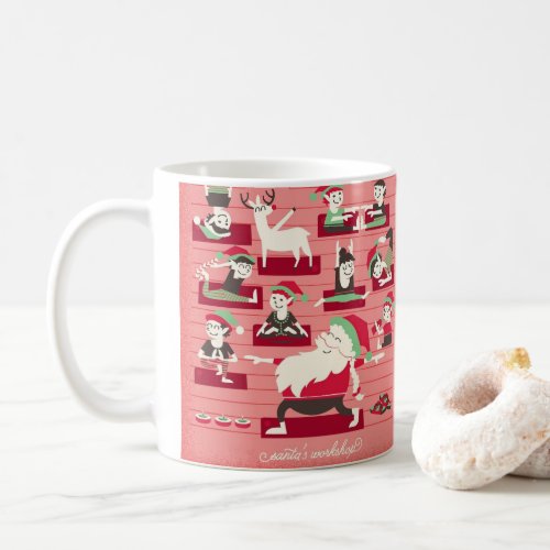 Santas Workshop Yoga Christmas Mug