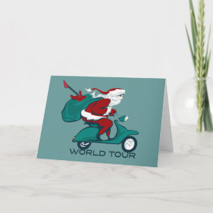 Santa's World Tour Scooter Holiday Card