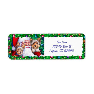Santa's Yorkies at Christmas Labels