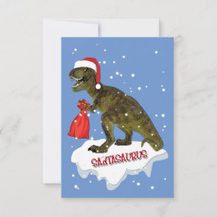 Santasaurus Christmas Card Personalize