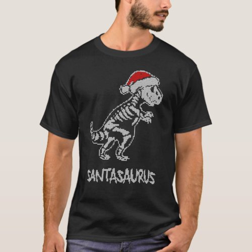 Santasaurus Funny T_Rex Dinosaur Christmas Meme T_Shirt