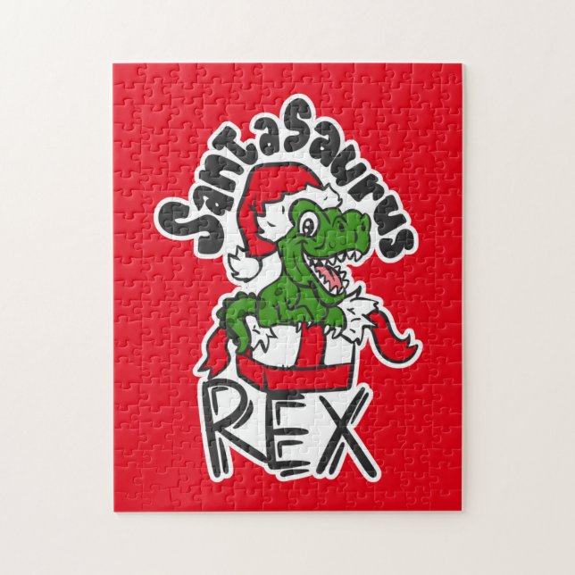 Santasaurus Rex Jigsaw Puzzle (Vertical)
