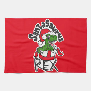 Santasaurus Rex Kitchen Towel