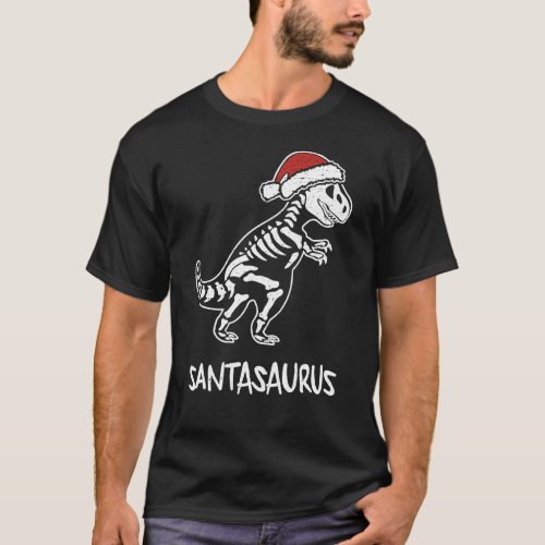 Santasaurus T_Rex Dinosaur Christmas Themed Meme T_Shirt