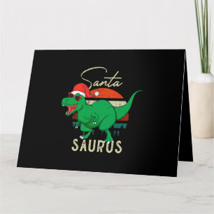 Santasaurus Trex Dino Christmas Dinosaur Vintage C Card