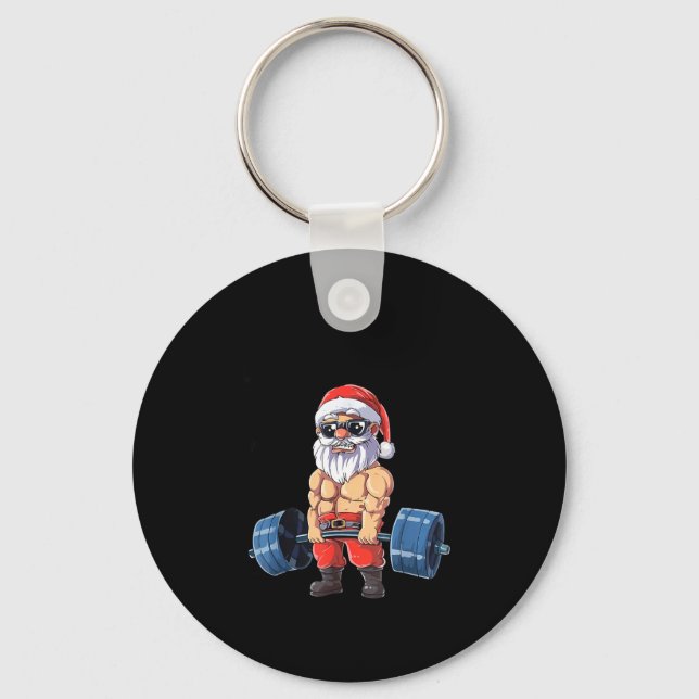 Santashred Funny Santa Meme Xmas Gym Bodybuilding  Keychain (Front)