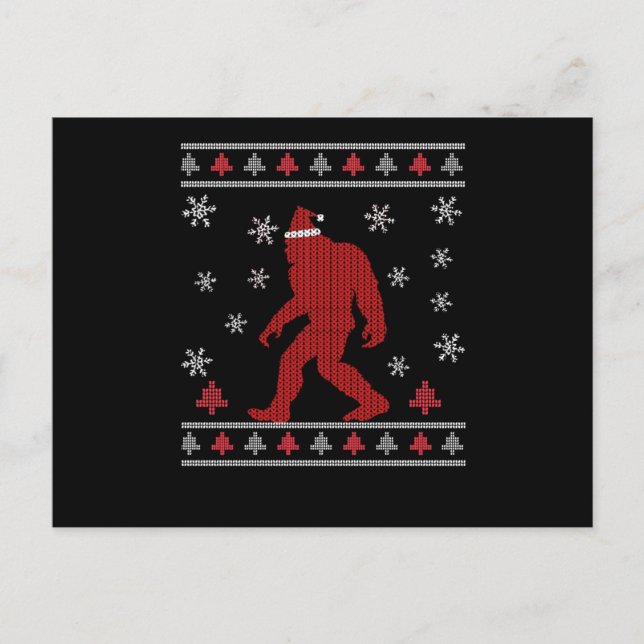 Santasquatch Bigfoot Santa Claus Sasquatch Postcard (Front)