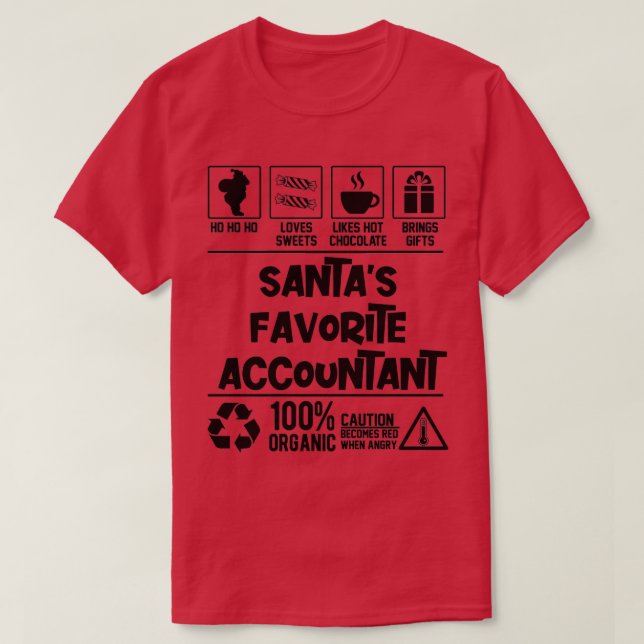 Santax27s Favorite Accountant Christmas T-Shirt (Design Front)