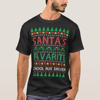 Santax27s Favorite School Bus Driver Christmas T-Shirt
