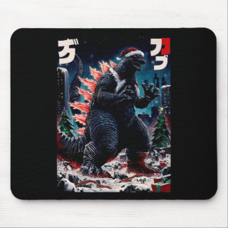 Santazilla Japanese Monster Kaiju Dinosaur Christm Mouse Pad