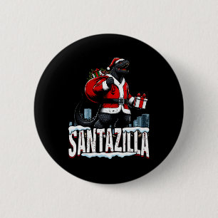 Santazilla Kaiju Santa Christmas Japanese Monster  Button