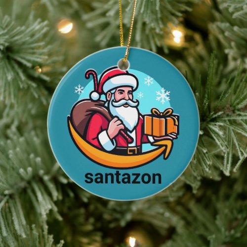 Santazon Prime Funny Christmas Holiday Ornament