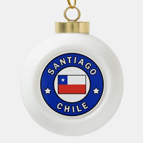 Santiago Chile Ceramic Ball Christmas Ornament