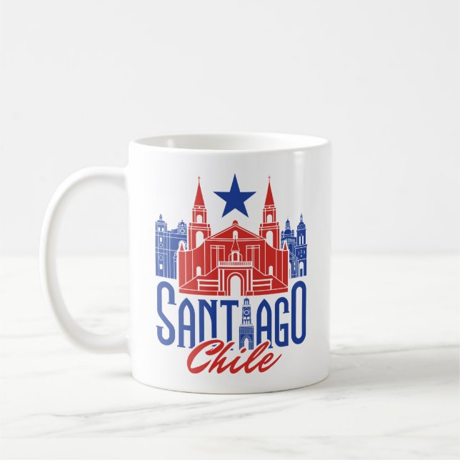 Santiago Chile Chilean Souvenir Travel Vacation Coffee Mug (Left)