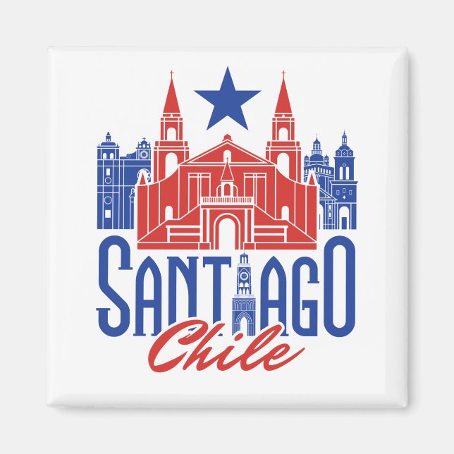 Santiago Chile Chilean Souvenir Travel Vacation Magnet (Front)