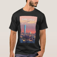 Santiago Chile Illustration Travel Art Vintage