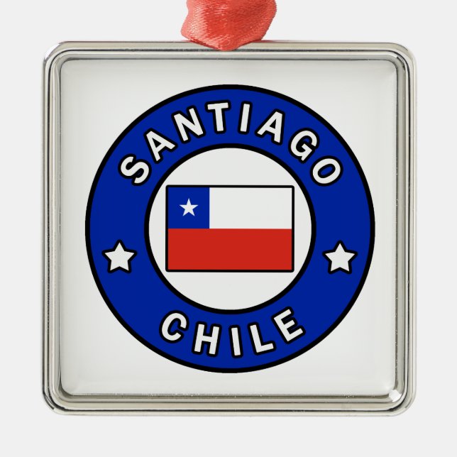 Santiago Chile Metal Ornament (Front)