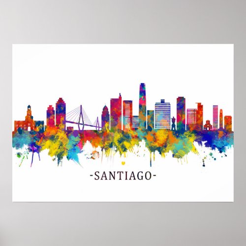 Santiago Chile Skyline Poster