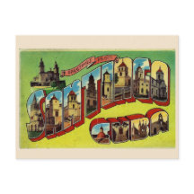 Santiago Cuba Big Letter Postcard vintage style