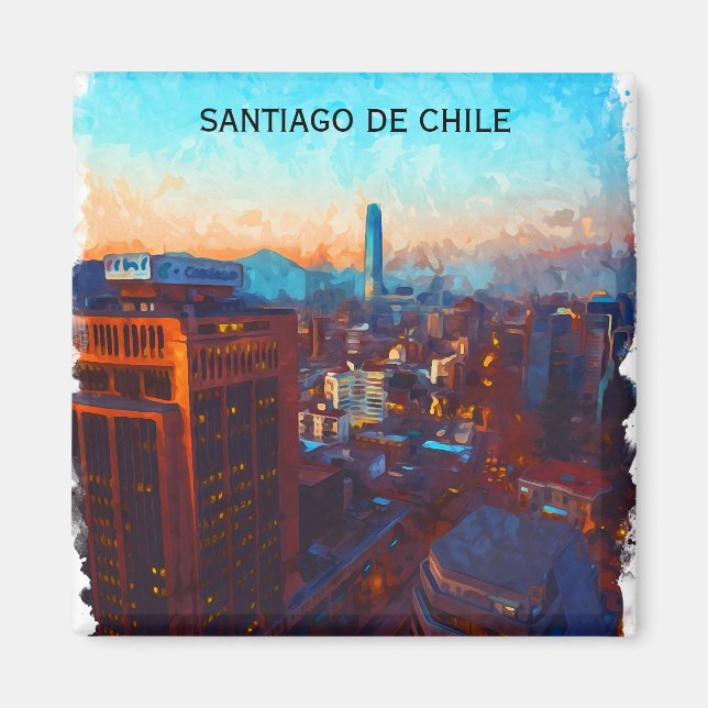 Santiago de Chile Skyline View Magnet (Front)