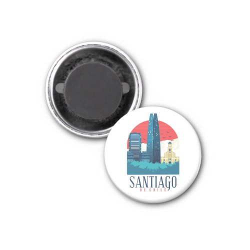 Santiago de Chile Vintage Skyline   Magnet