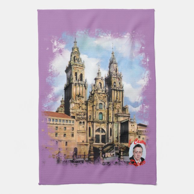 Santiago de Compostela Cathedral Kitchen Towel (Vertical)