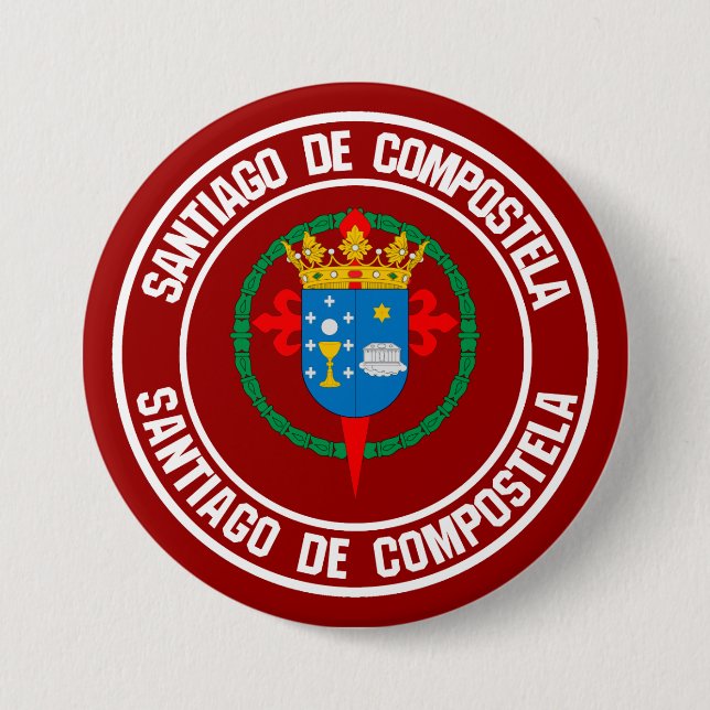 Santiago de Compostela Round Emblem Button (Front)