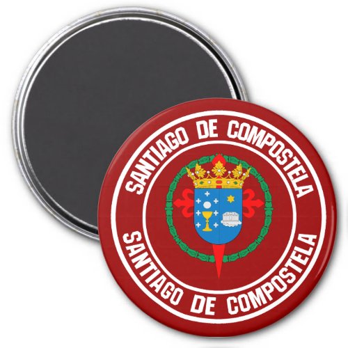 Santiago de Compostela Round Emblem Magnet