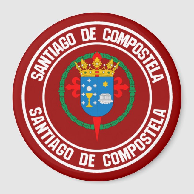 Santiago de Compostela Round Emblem Magnet