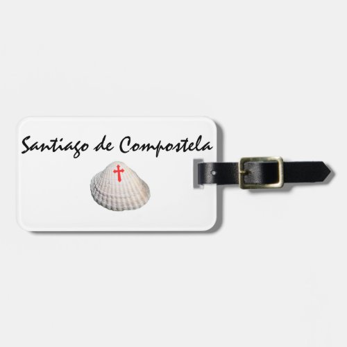 Santiago de Compostela shell  red cross symbol Luggage Tag