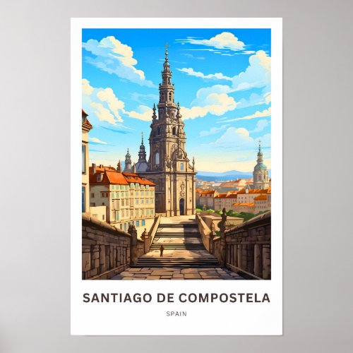 Santiago de Compostela Spain Travel Print