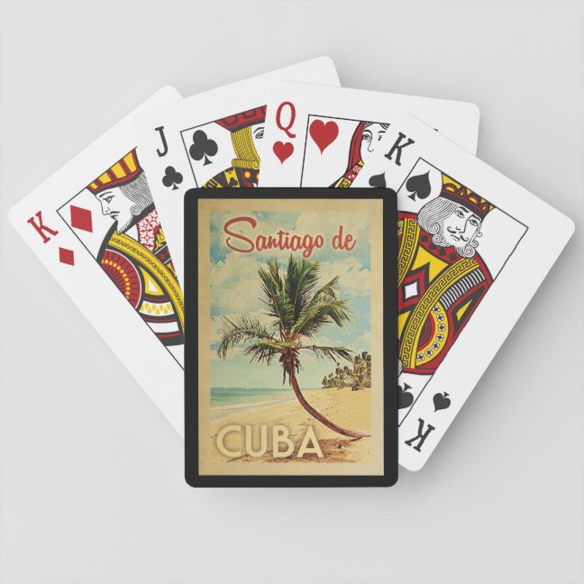 Santiago De Cuba Playing Cards - Vintage Palm Tree