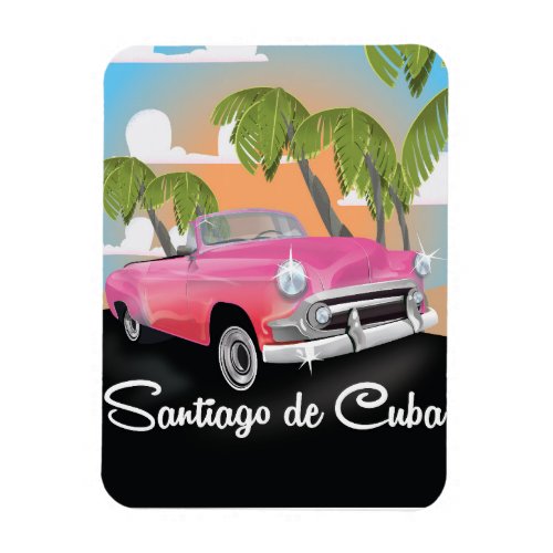Santiago de Cuba vintage vacation travel poster Magnet