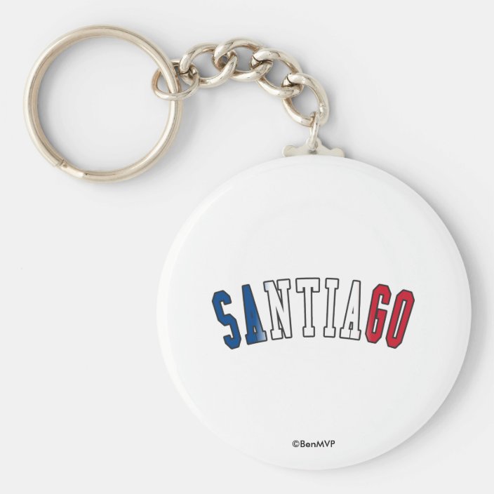 Santiago in Dominican Republic National Flag Colors Key Chain