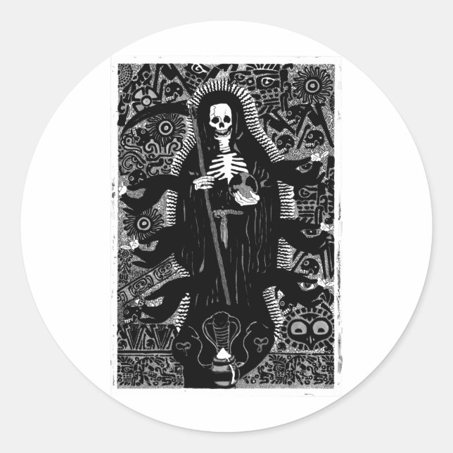 Santisima Muerte Classic Round Sticker (Front)