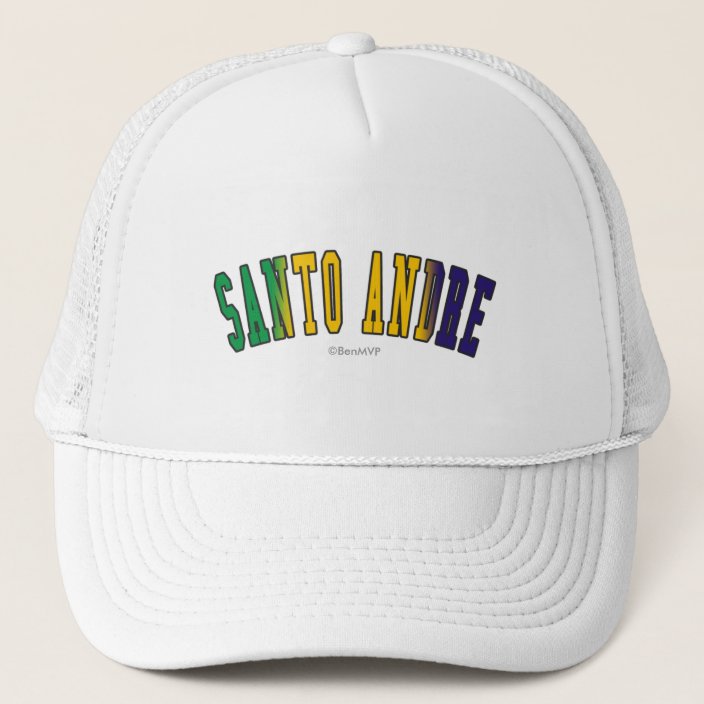 Santo Andre in Brazil National Flag Colors Hat